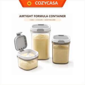 【CozyCasa】 Dry Ingredient Storage Jar | Scoop and Leveller Clear or Grey