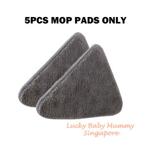 Auto Water Squeezing Triangular Mop/ 360° Spinning Lazy Mop/ Rotatable Adjustable Multipurpose Mop/ Free 2 Mop Heads/Local Stock