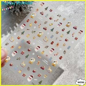 【Follow】【New Arrived】 COD สติกเกอร์ติดเล็บรูปซานตาคลอสรูปตุ๊กตาหิมะวันคริสต์มาสน่ารักสติกเกอร์ศิลปะน่ารักๆแบบ DIY อุปกรณ์ตกแต่งเล็บสำหรับปีใหม่