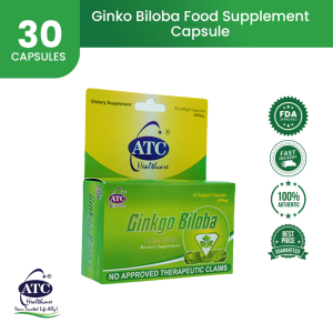 【Official Shipment】ATC Healcare Ginkgo Biloba 100 Capsules(1 Bottle) Original Food Supplement For Adult FDA Approved Herbal Dietary Supplement For Women Men 100% Authentic For Brain Health Improve Memory Improved PMS Symptoms Delay Aging