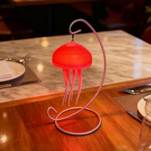 Jelly Fish Lamp Electricrotation Night Lighting LED Bedroom sleep light Bedside lamp USB charger Birthday gift