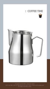 Latte art cup 304 Stainless Steel   Pointed spout frothing pitcher/milk pitcher   Professional-grade coffee machine milk frothing cup   Quality model