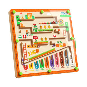 NIKO Early Education Toys Magnetic Number Color Sorting Maze Board Wooden Puzzle Toys Magnetic Toy For Kids Boys Girls Gifts