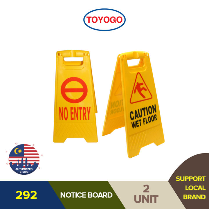 2x TOYOGO Caution Wet Floor Board Sign Cleaning In Progress 292 2x 2x-toyogo-caution-wet-floor-board-sign-cleaning-in-progress-292-2x