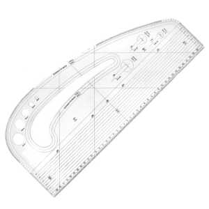 Clear Acrylic Pattern Making Ruler Sewing Template Tool With 5 Round Button Cutouts 3 Eyelet Slots For Crafting