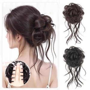 Fashion Messy Wig Hair Clip Bun Natural Fluffy Long Hair Wig Ponytail Short Ponytail Hair Extensions