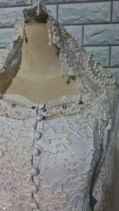 set kebaya akad nikah kerah sabrina kebaya brukat putih kebaya manten SABRINA