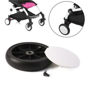 BABY Durable Front Rear Wheels Stroller Accessories With Tools Trolley Wheel Bracket Screw Clip Type Wheel Axle Accessories Stroller Wheels PU Tyre Side Cover