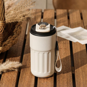 450ML digital Smart Coffee Cup hot and cold Insulation Cup with cover Stainless Steel Led Temperature Display Thermos Bottle Mug