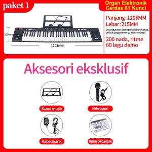 Portabel Piano Elektronik Multifungsi 61 Keys Pemula/ Mainan Anak Piano Elektronik 61 Keys