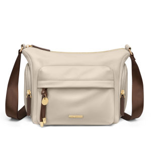 กระเป๋ากอล์ฟสะพายไหล่ผู้หญิงผ้าอ๊อกซ์ฟอร์ดสะพายไหล่กระเป๋าเงินลำลองขนาดเล็กผู้หญิงกระเป๋าสะพายข้างผู้หญิงกระเป๋าโทรศัพท์เคลื่อนที่มีซิปปิดแอปริคอทสีดำสีกากีสีน้ำตาล