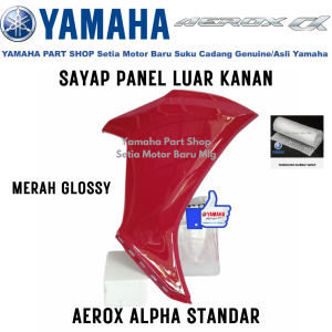 Sayap Panel Luar Merah Glossy Kanan Aerox Alpha Standar Red Solid H Asli Yamaha