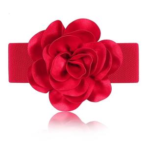 Flower Decorative Belt Wide Belt Flower Waist Belt For Dress Wide Dress Waistband Stretchy Belt Flower Elastic Belt