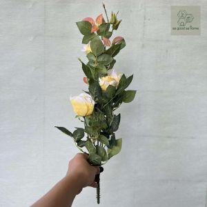 🚚ส่งจากไทย🚀ต้นกุหลาบปลอม ใส่กระถาง แถมหิน🌹เสมือนจริง🌹สูง 58 cm.🌹ภาพถ่ายจากสินค้าจริง