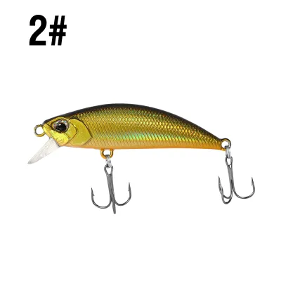 1Pcs 35 Colors Fishing Lure 5g/5cm Sinking Minnow 3D Eyes Laser Trolling Plastic Buzz Bait Lure With 2 Trible Hook