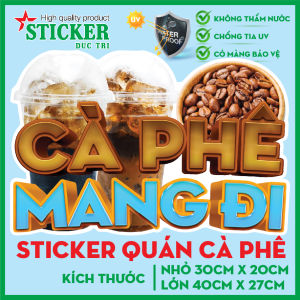 🔥 STICKER CÀ PHÊ MANG ĐI 🔥 TRANG TRÍ TƯỜNG XE CỬA KÍNH QUÁN CÀ PHÊ...