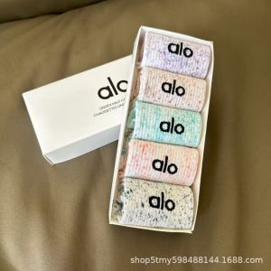 alo Gift of mid-calf cotton socks new style spray-dyed and rolled-dyed high-quality handmade socks suitable for all seasons