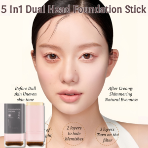 5 In1 Dual Head Foundation Stick Perfect Eraser Base with Brush Soft Waterproof Long-lasting Makeup