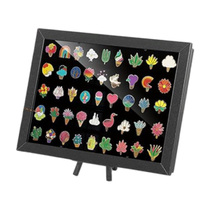 Enamel Pin Display Case With Magnetic Closure Accessory for Wall and Tabletop Display Sturdy Felt Board Organizers