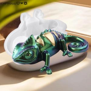 WP💓💛💖 3D Chameleon Lizard Silicone Mold DIY Handmade Reptile Crystal Epoxy Resin Plaster Craft Casting Molds Home Decor