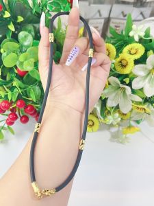 Dây chuyền nam cao su bọc rồng mạ 24.k