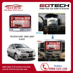 [Hỗ Trợ Lắp Đặt] Màn hình ANDROID ô tô GT6 NEW kèm mặt dưỡngjack zin xe Toyota Vios 2004-2006.full HD hình ảnh sắc nét âm thanh trung thực nghe nhạc xem phim CHẤT LƯỢNG CAO CẤP màn 9 inch android dvd android cho ô tô.màn ô to gotech
