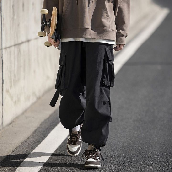 Baggy Black Cargo Pants For Men Khaki Cargo Trousers Male Vintage Loose  Casual Autumn Japanese Streetwear Hip Hop | Fruugo FI