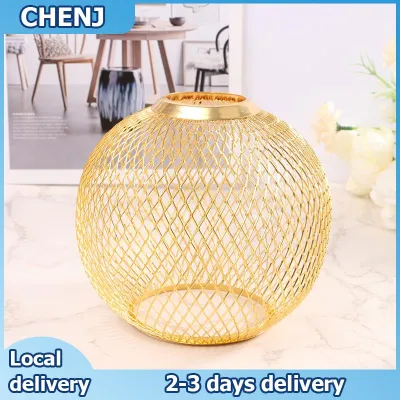 CHENJ Hollow Out Metal Pendant Lamp Shade Cover Chandelier for Living Room Home Decoration