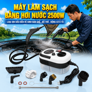 Máy Làm Sạch Hơi Nước 2500W Đa Năng Vệ Sinh Ô Tô Bàn Ghế Gỗ Nhà Bếp Đánh Bay Dầu Mỡ