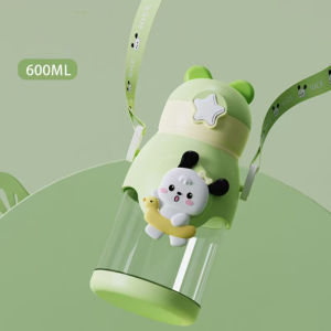 600ml Kids Water Bottle Cartoon-themed Water Bottles Hydration Bottle Students Fall-proof Cup