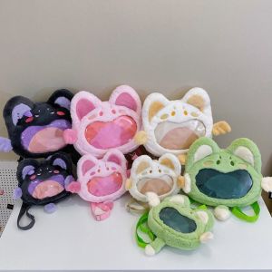 LILI TOY Preppy Style Cute Cat Shoulder Bag Doodle Meow Crossbody Bag Plush Backpack Cute JK Lolita Transparent Pouch Itabag Lady