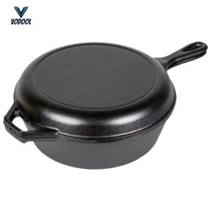 Classic Cast Iron Frying Pan with Handle 10-inch Heavy Duty Non-Stick Coating for Daily Cooking[Vodool Center]