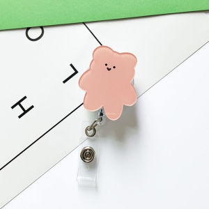 MNTT Office Supplies Korea Bears Reel Clip Student Nurse Doctor Badge Holder Name Card Holder Retractable Badge Reel ID Card Clips