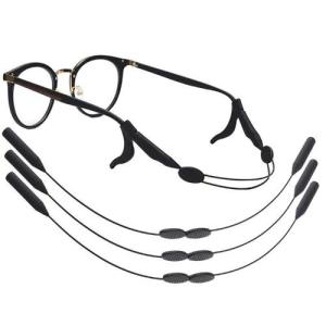 Glasses Rope Strap Adjustable Glasses Holder Anti-slip Silicone Ear Hook Sleeve Eyewear Retainer No Tail Eyeglass String Holder Strap Glasses Adjustment Rope Sunglasses Chain Eyeglass Lanyard