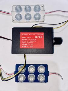 MODUL BLITZ PESAWAT 2 OUTPUT STELAN NYALA FLIP FLOP + 2 LED 6 MATA `12VOLT/24VOLT