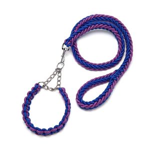 2026 Hot Sale [ Shipped from China ] Braided dog collar and leash anti-shock Pleash made of eight-strand nylon   Dog leash B3
