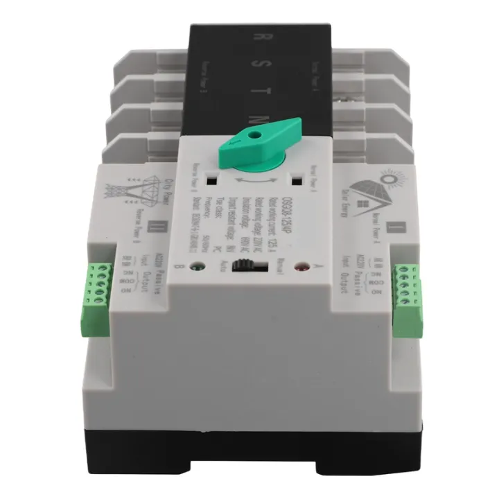Uninterrupted 125A Dual Power ATS PV Inverter 4P Din Rail Automatic ...