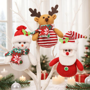 1PCS Fabric Knitted Old Man Snowman Hanging Doll Gift Hanging Christmas Tree Accessories Christmas Decorations for Home 2025