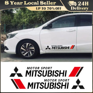 1 pairs Car Accessories Door Handle Sticker Rear View Mirror Stickers Waterproof Badge Decals For Mitsubishi Adventure Mirage G4 Hatchback Strada Lancer EX Evolution Montero Sport Xpander L300 Pajero