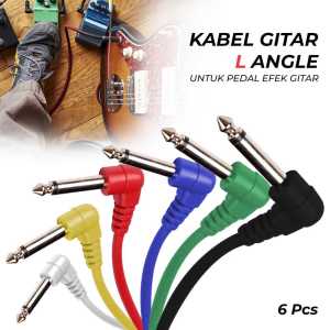 Kabel Jack Gitar Listrik L Angle Untuk Pedal Efek Gitar 6 PCS