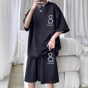 T401# พร้อมส่ง ชุดเซท(เสื้อ+กางเกงขาสั้น)ชาย สไตล์เกาหลี ใส่สบาย