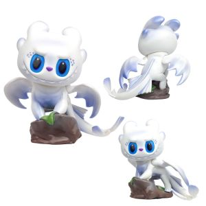 FEELING WELL น่ารัก ฟิกเกอร์มินิไม่มีฟัน 18ซม การ์ตูน ของตกแต่งผู้ควบคุมมังกร ตัวละครในภาพยนตร์ รุ่น Q ฟิกเกอร์มังกรพิษกลางคืน ของตกแต่งโต๊ะทำงาน