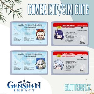 Cover Pelindung Kartu Identitas KTP SIM Karakter Genshin Impact Zhongli Kokomi Kahuza Shenhe Shogun Yoiyama Nahida Ayato