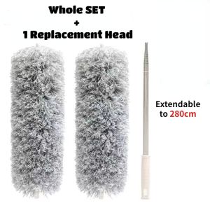 Extra Long Handle Extendable Bendable  Microfiber Feather Duster Fan Cupboard Cleaner Guest Room Ceiling Clean