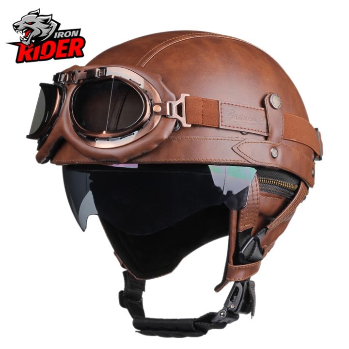 Pu leather sale helmet