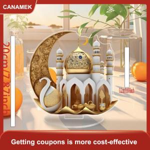 【CANAMEK】 2D Acrylic Moon Craft trang trí cho ramadan lâu đài nhà thờ kiến trúc lslamic trang trí hồi giáo gia đình thu thập bảng Quà Tặng