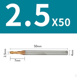 2 Flute End Mill HRC60 Degree Carbide Mill Cutter Keyway Milling Cutter CNC Milling Cutting Tool