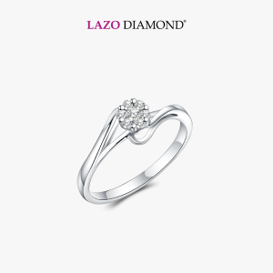 LAZO DIAMOND Swirl Illusion Diamond Ring in 9k White Gold