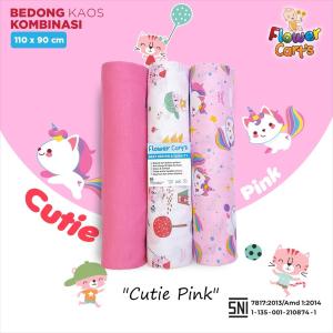 [TOMS] FLOWER CARTS (1pack isi 3pcs) Bedong Kaos 3in1 Kombinasi 110x90 cm | Bedong Selimut Bayi