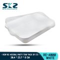 SKZ WHITE PARTY TRAY RECTANGULAR SERIES RE4000 ENVIRONMENTAL FRIENDLY FOOD STORAGE MICROWAVABLE. 